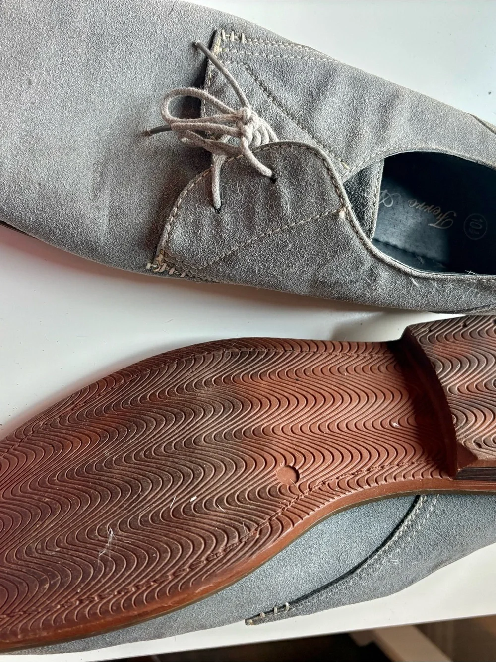 Men's Grey Suede Lace-Up Dress Shoes